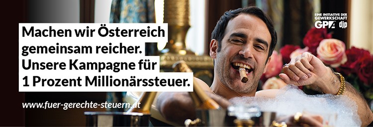 Für gerechte Steuern Header ©GPA-djp Für gerechte Steuern Header ©GPA-djp