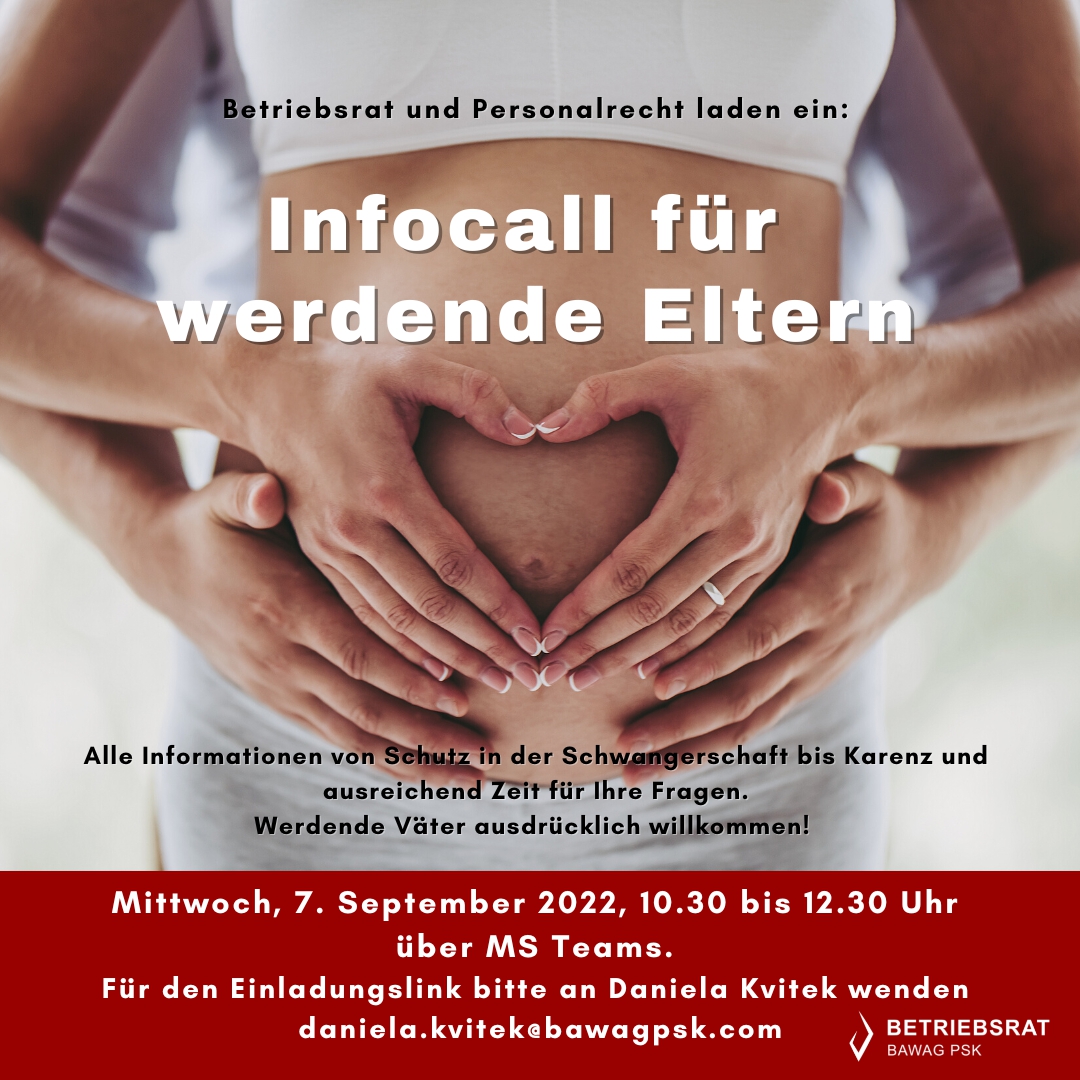 Infocall werdende Eltern 2022-09 ©BAWAG P.S.K. Betriebsrat